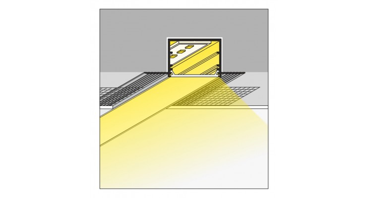 Profilo led in alluminio VARIO30-05, visibile solo taglio luce.