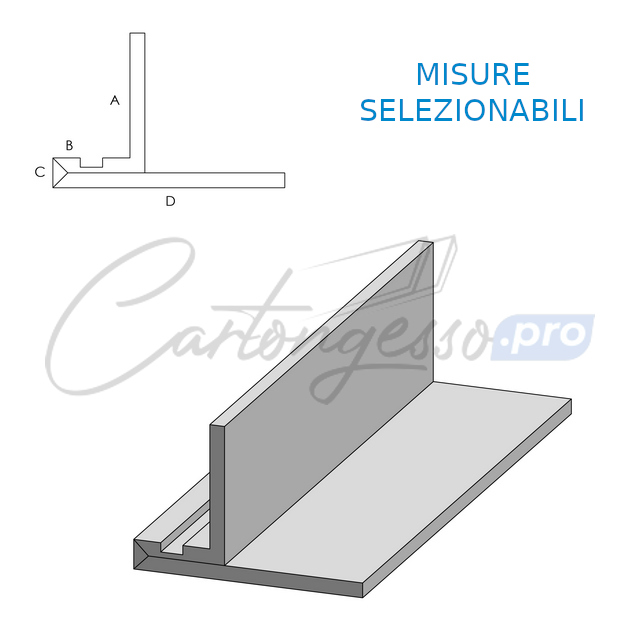 Profili alluminio 56692 - PROFILO CARTONGESSO RASATURA