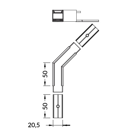 connettore angolare led 135 gradi