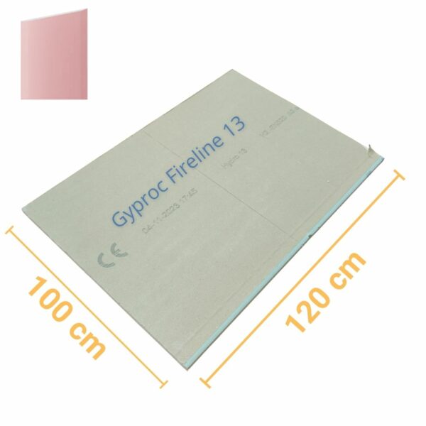 Lastra gyproc fireline 13 Lastra in cartongesso con elevata resistenza al fuoco 100×120 cm